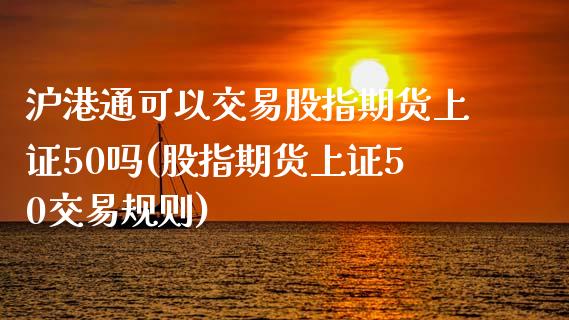 沪港通可以交易股指期货上证50吗(股指期货上证50交易规则)_https://www.shkeyin.com_期货直播_第1张