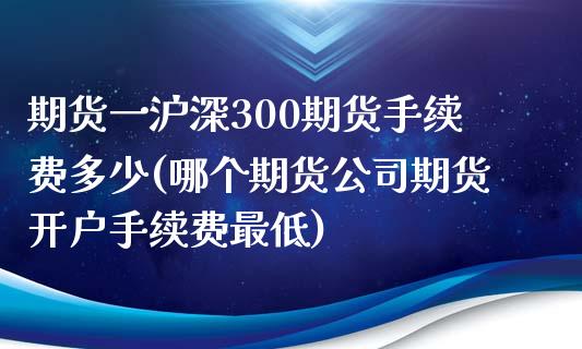 期货一沪深300期货手续费多少(哪个期货公司期货开户手续费最低)_https://www.shkeyin.com_期货直播_第1张