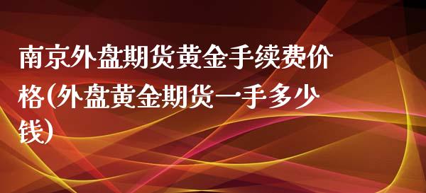 南京外盘期货黄金手续费价格(外盘黄金期货一手多少钱)_https://www.shkeyin.com_国际期货直播_第1张