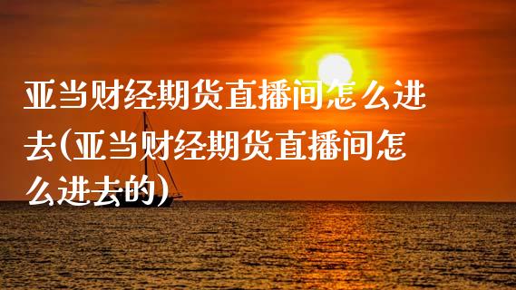 亚当财经期货直播间怎么进去(亚当财经期货直播间怎么进去的)_https://www.shkeyin.com_德指直播间_第1张