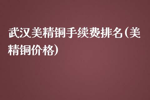 武汉美精铜手续费排名(美精铜价格)_https://www.shkeyin.com_恒生指数直播间_第1张