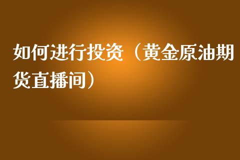 如何进行投资（黄金原油期货直播间）_https://www.shkeyin.com_黄金直播_第1张