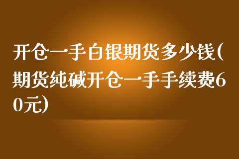 开仓一手白银期货多少钱(期货纯碱开仓一手手续费60元)_https://www.shkeyin.com_原油直播_第1张