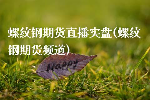 螺纹钢期货直播实盘(螺纹钢期货频道)_https://www.shkeyin.com_德指直播间_第1张