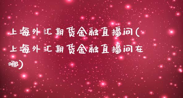 上海外汇期货金融直播间(上海外汇期货金融直播间在哪)_https://www.shkeyin.com_黄金直播_第1张