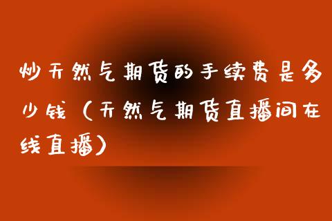 炒天然气期货的手续费是多少钱（天然气期货直播间在线直播）_https://www.shkeyin.com_原油直播_第1张