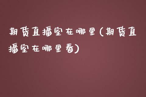 期货直播室在哪里(期货直播室在哪里看)_https://www.shkeyin.com_国际期货直播_第1张