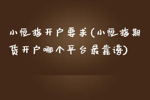 小恒指开户要求(小恒指期货开户哪个平台最靠谱)_https://www.shkeyin.com_国际期货直播_第1张