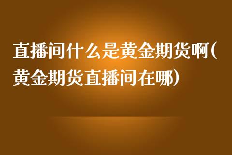 直播间什么是黄金期货啊(黄金期货直播间在哪)_https://www.shkeyin.com_恒生指数直播_第1张