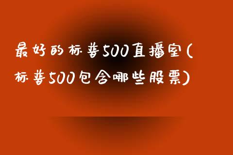 最好的标普500直播室(标普500包含哪些股票)_https://www.shkeyin.com_黄金直播_第1张