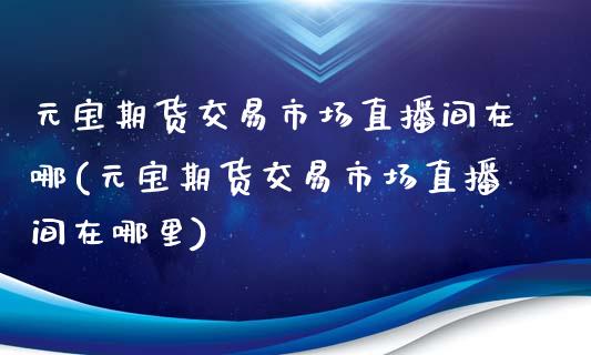 元宝期货交易市场直播间在哪(元宝期货交易市场直播间在哪里)_https://www.shkeyin.com_原油直播_第1张