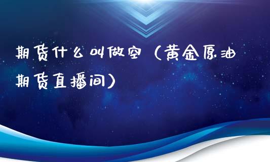 期货什么叫做空（黄金原油期货直播间）_https://www.shkeyin.com_纳指直播间_第1张